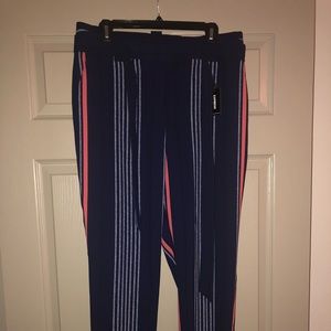 Never worn Express striped pants with tie.